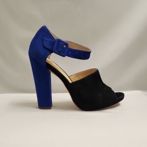 Cole Haan Chelsea Colorblock Suede Open Toe Blocked Heels (W Size 7)